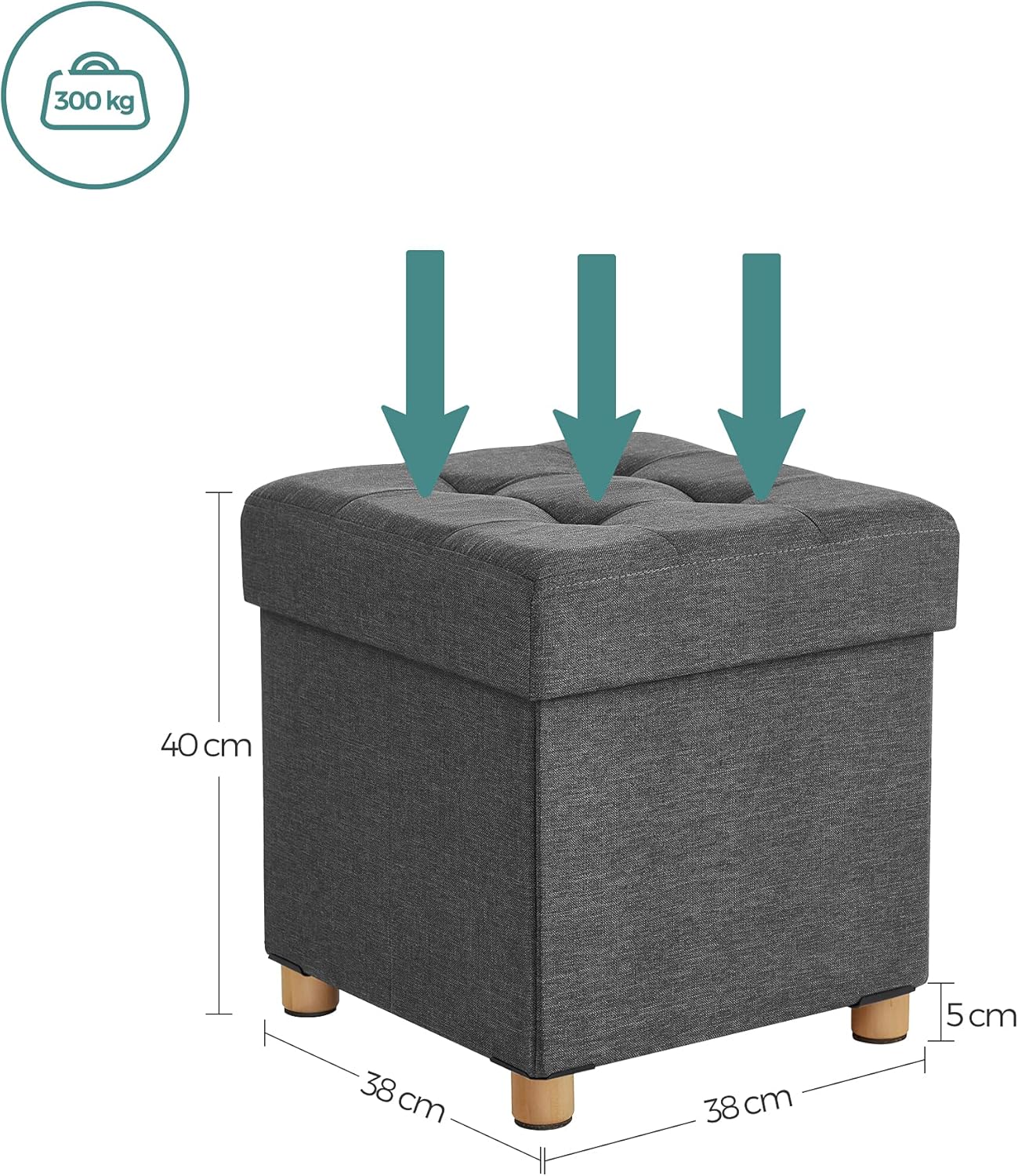 SONGMICS Bedroom Bench with Storage LSF14GYZ