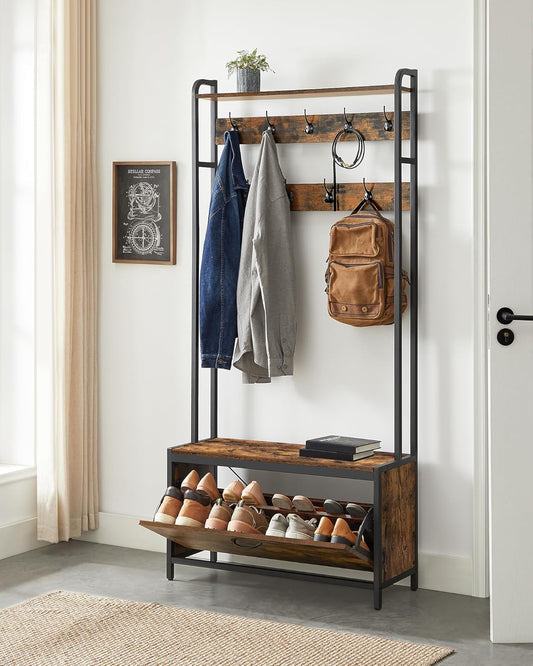 VASAGLE Coat Rack with Shoe Storage