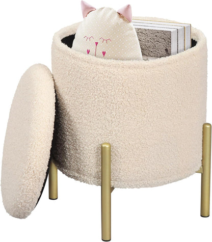 Round Folding Stool with Storage Space