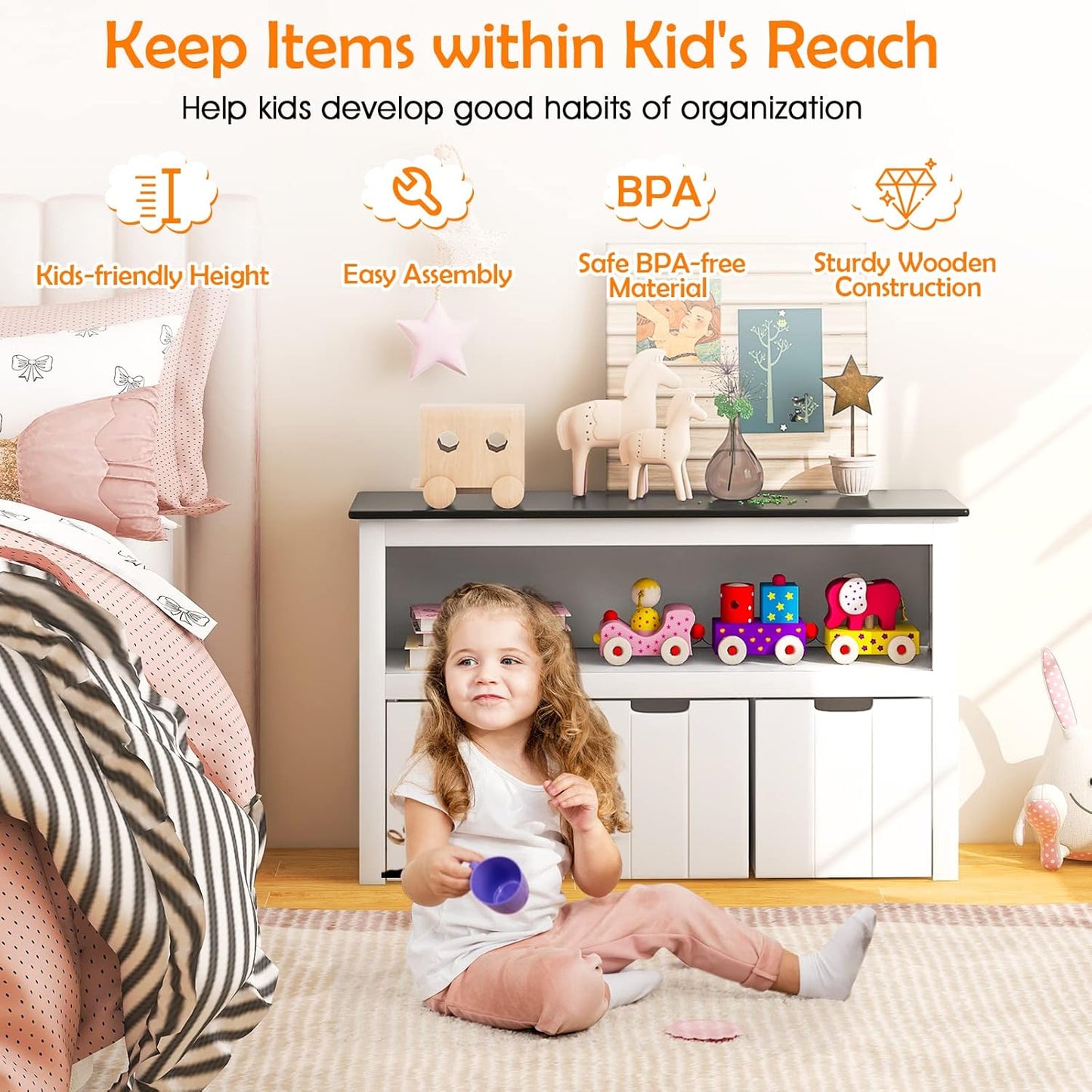 Kids Toy Storage Organizer JZ10126WH