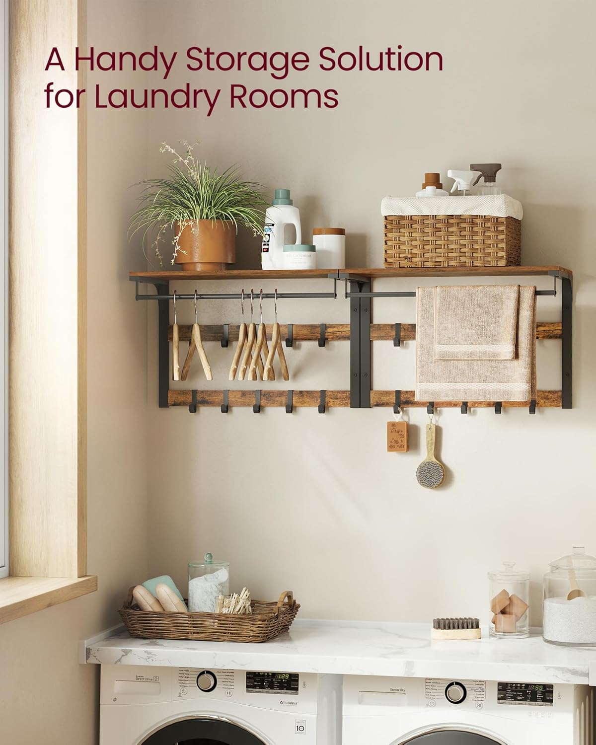 VASAGLE Wall-Mounted Coat Rack