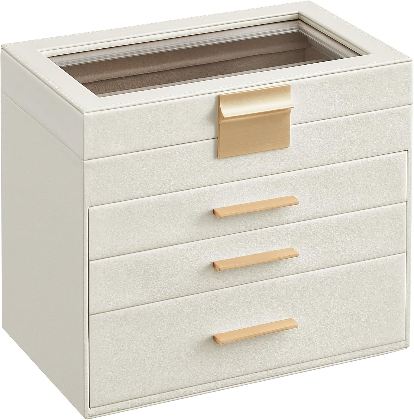 SONGMICS Jewellery Box with Glass Lid  JBC161W01