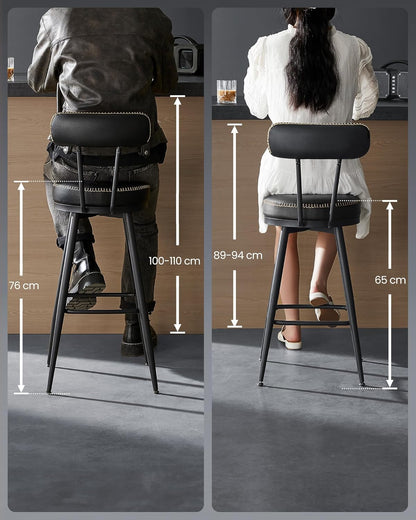 VASAGLE Set of 2 Bar Stool