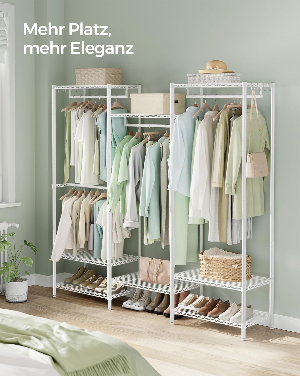 SONGMICS Open Wardrobe Metal Coat Rack LGR431W01