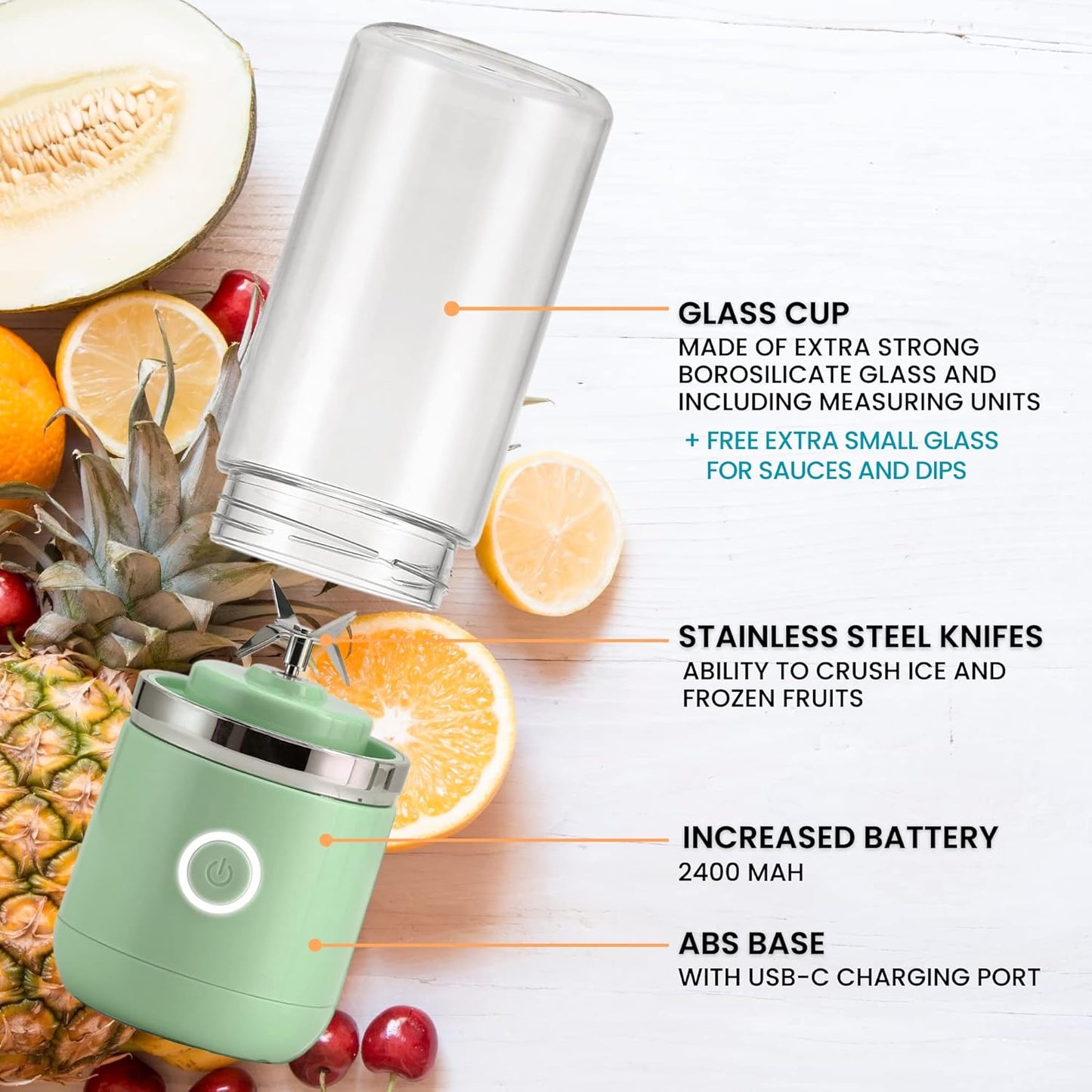 AMBIANO Cordless Smoothie Blender