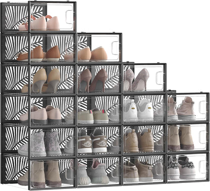 SONGMICS Set of 18 Shoe Boxes LSP106B18