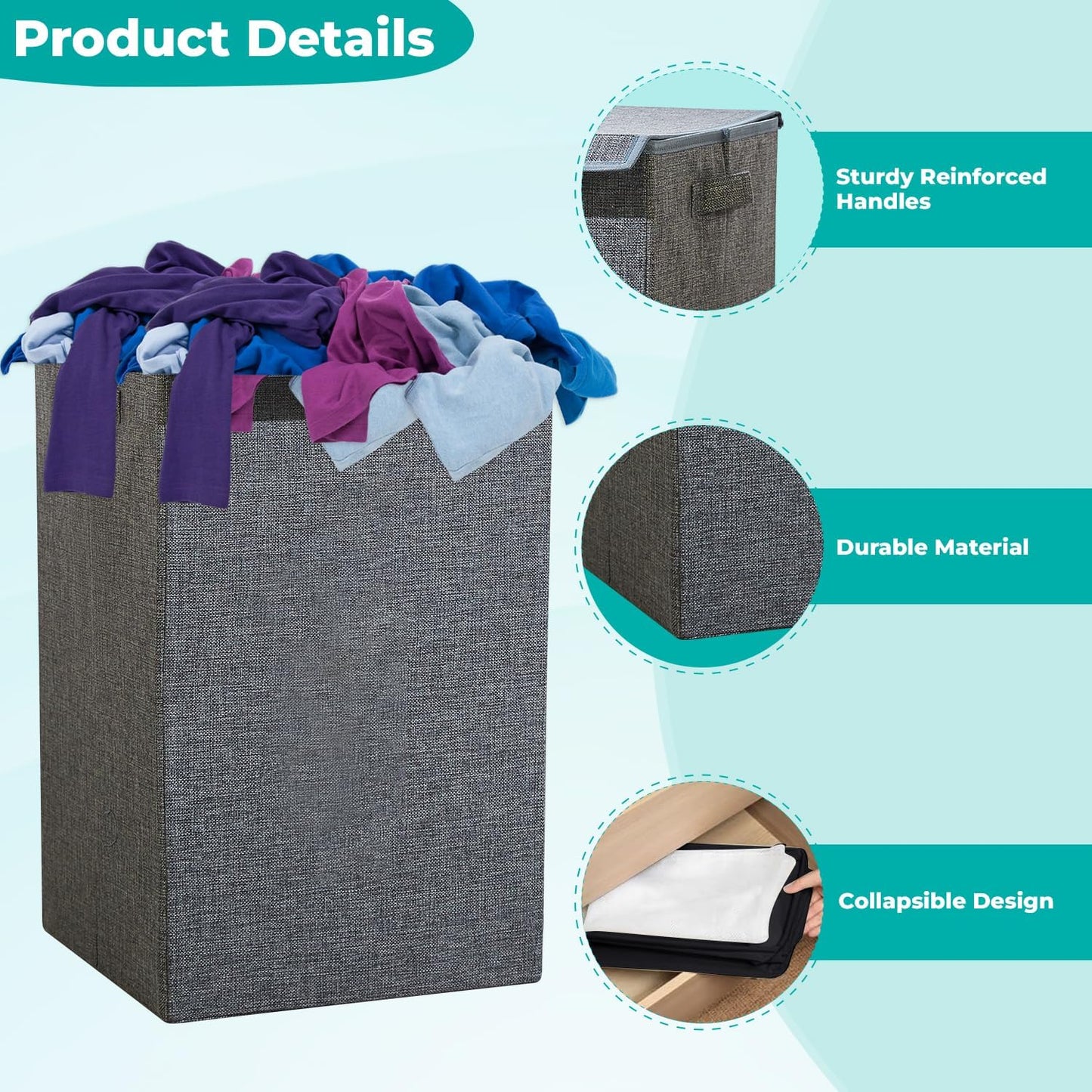 Collapsible Laundry Basket with Lid