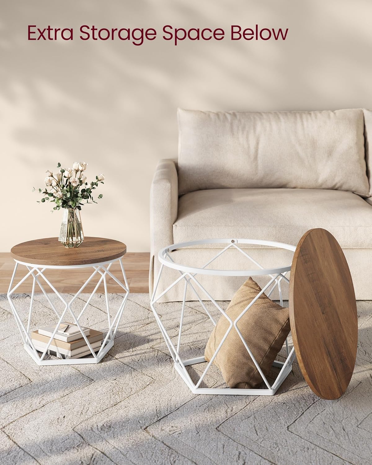VASAGLE Set of 2 Coffee Table LET040K41
