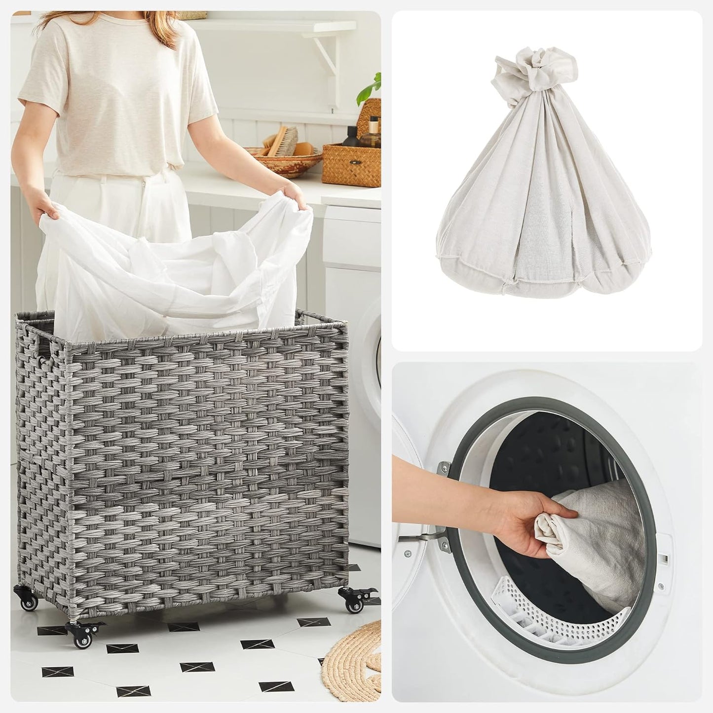 Laundry basket with lid