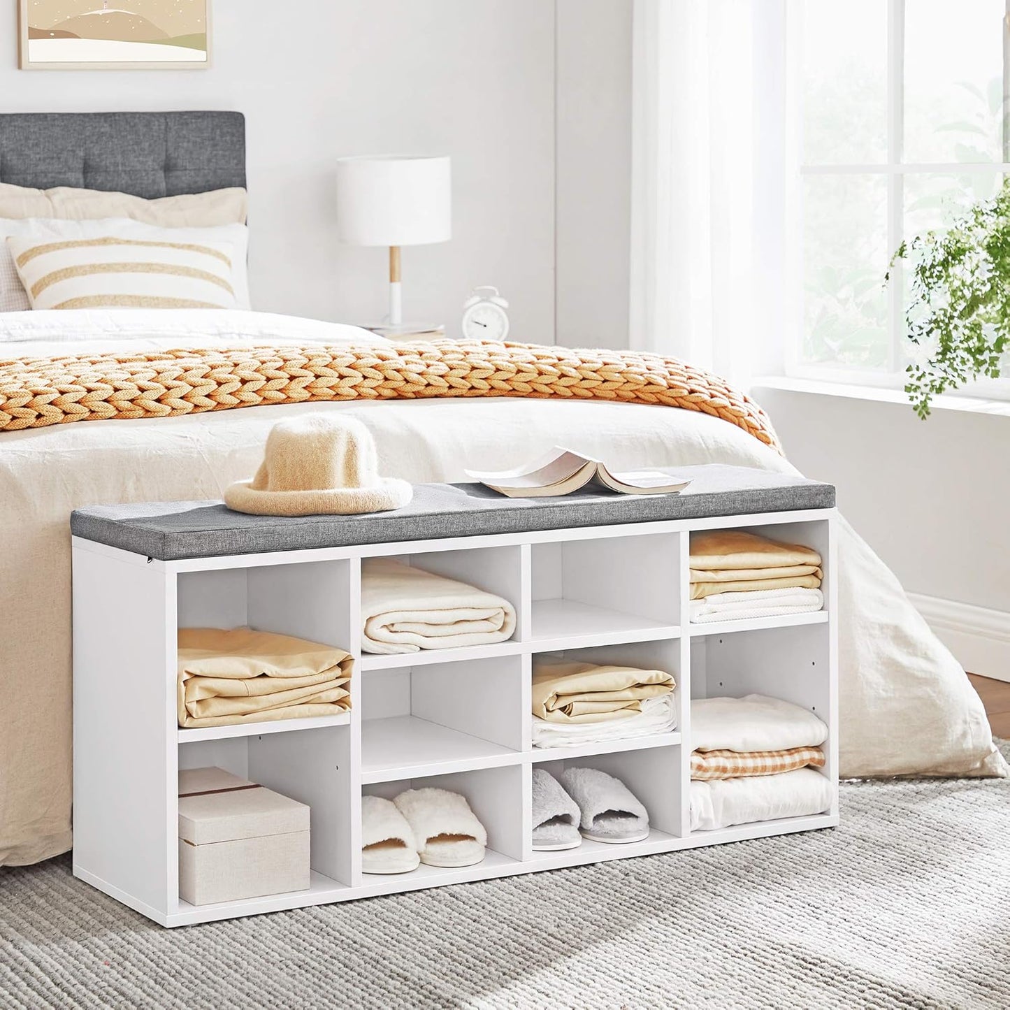 VASAGLE Shoe Bench with Cushion ULHS10WT