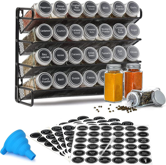 Spice Rack with 28 Spice Jars