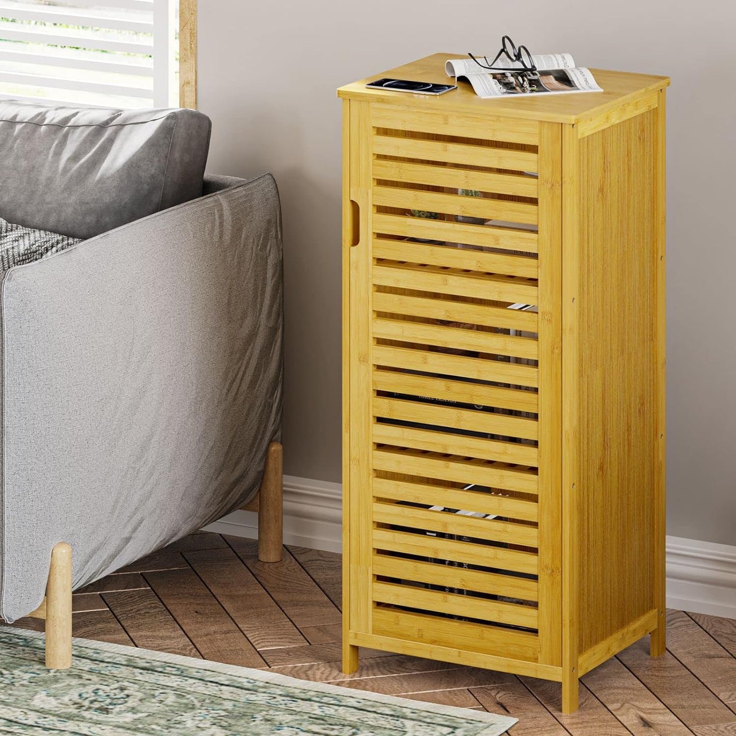 Narrow Bamboo  Cabinet