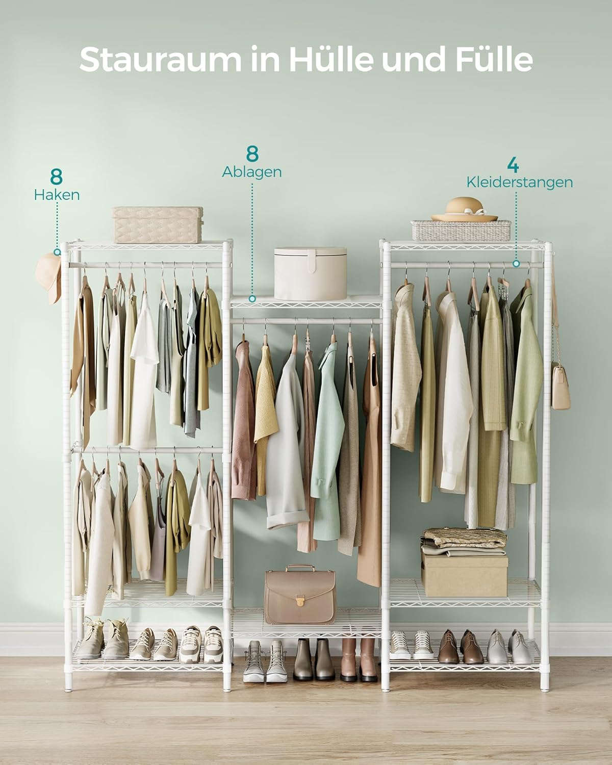 SONGMICS Open Wardrobe Metal Coat Rack LGR431W01