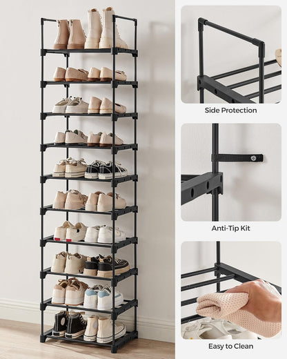 SONGMICS 10-Tier Shoe Rack LSA25BK
