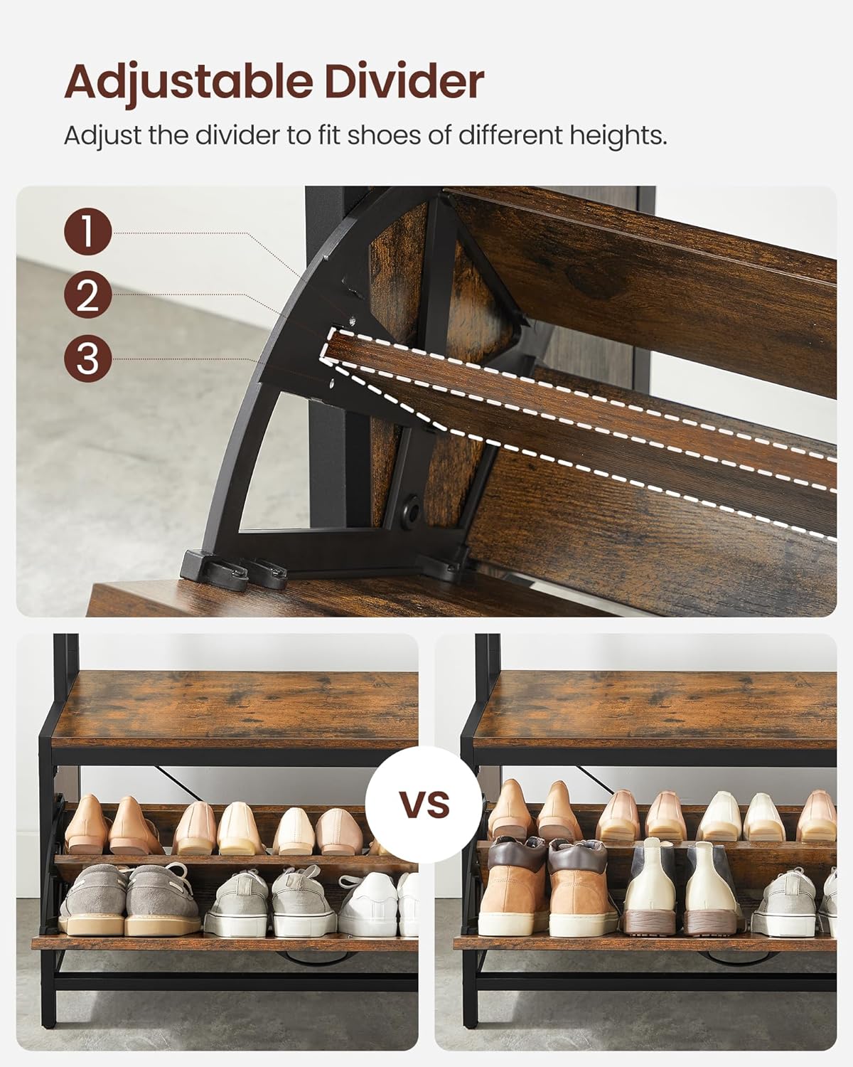 VASAGLE Coat Rack with Shoe Storage