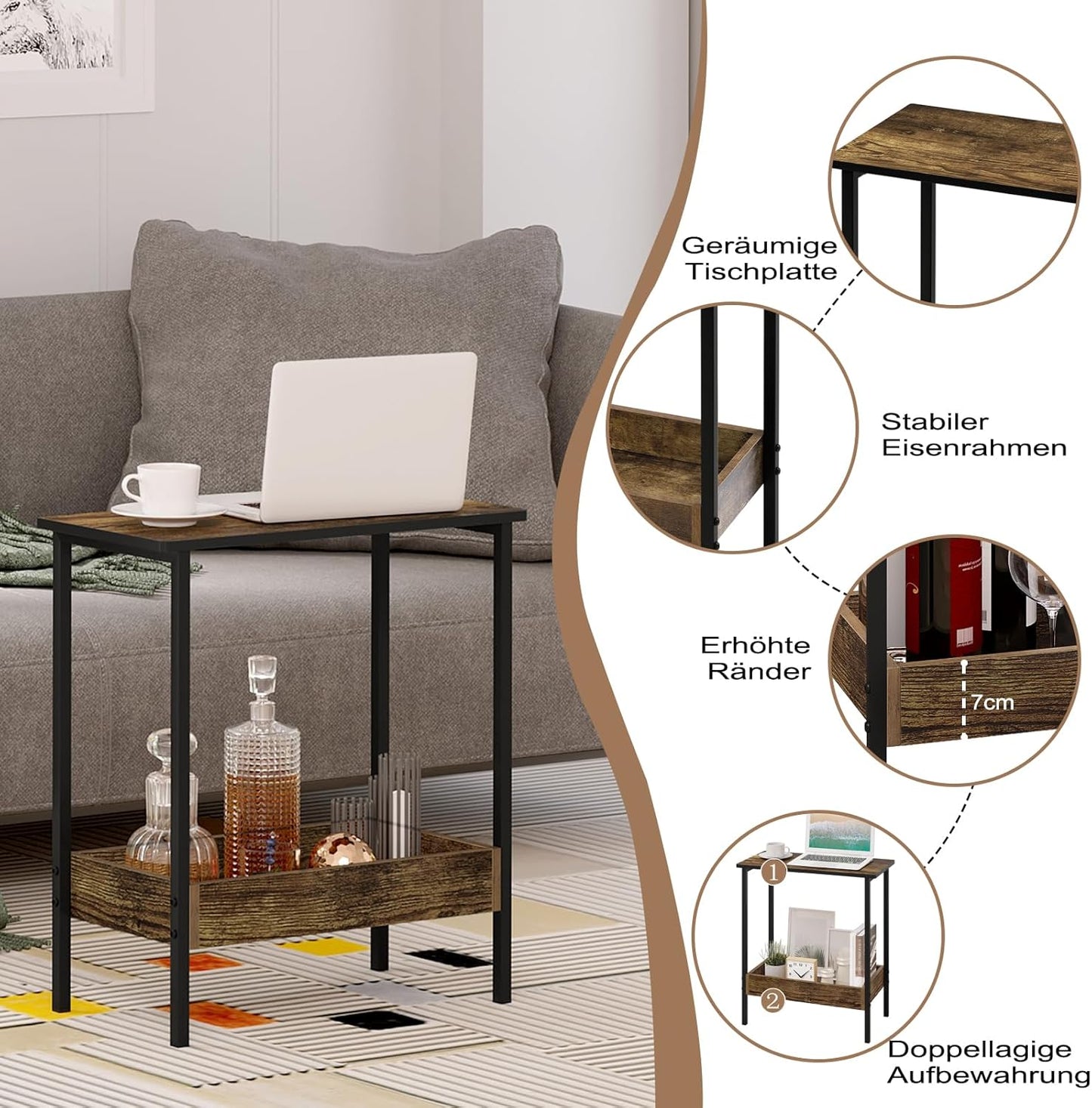 WOLTU Side Table BTS03HOV