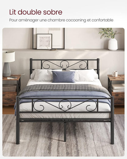 VASAGLE Bed with Metal Base RMB063B01