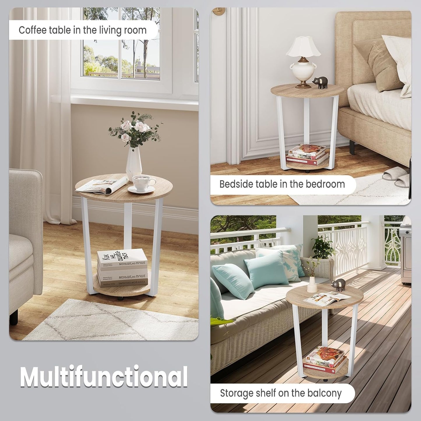 WOLTU Modern Round Coffee Table (BTS13HEI)