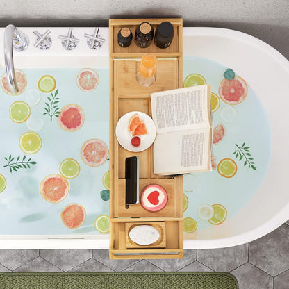 SONGMICS Extendable Bamboo Bath Shelf BCB88Y
