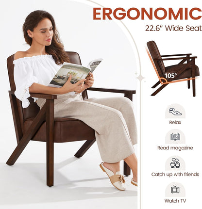 Armchair with Strong Wood Frame