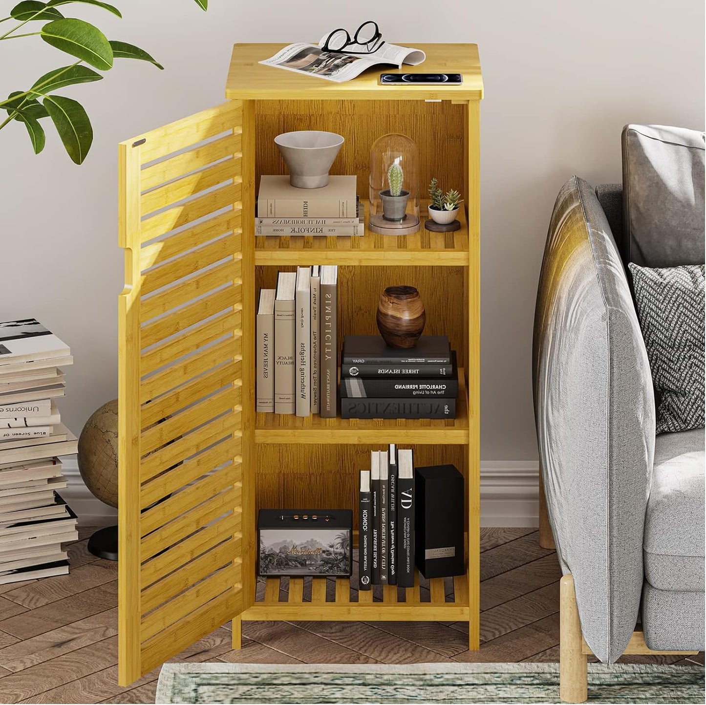 Narrow Bamboo  Cabinet