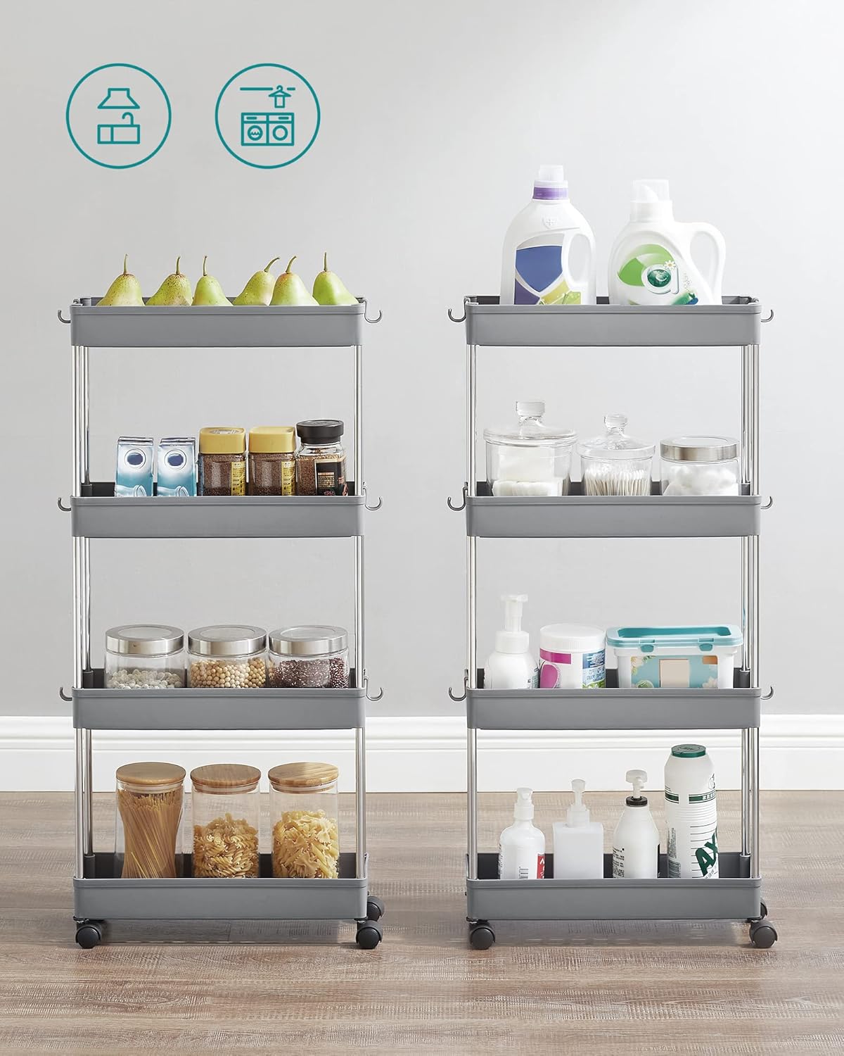 SONGMICS 4-Tier Storage Trolley KSC008G01