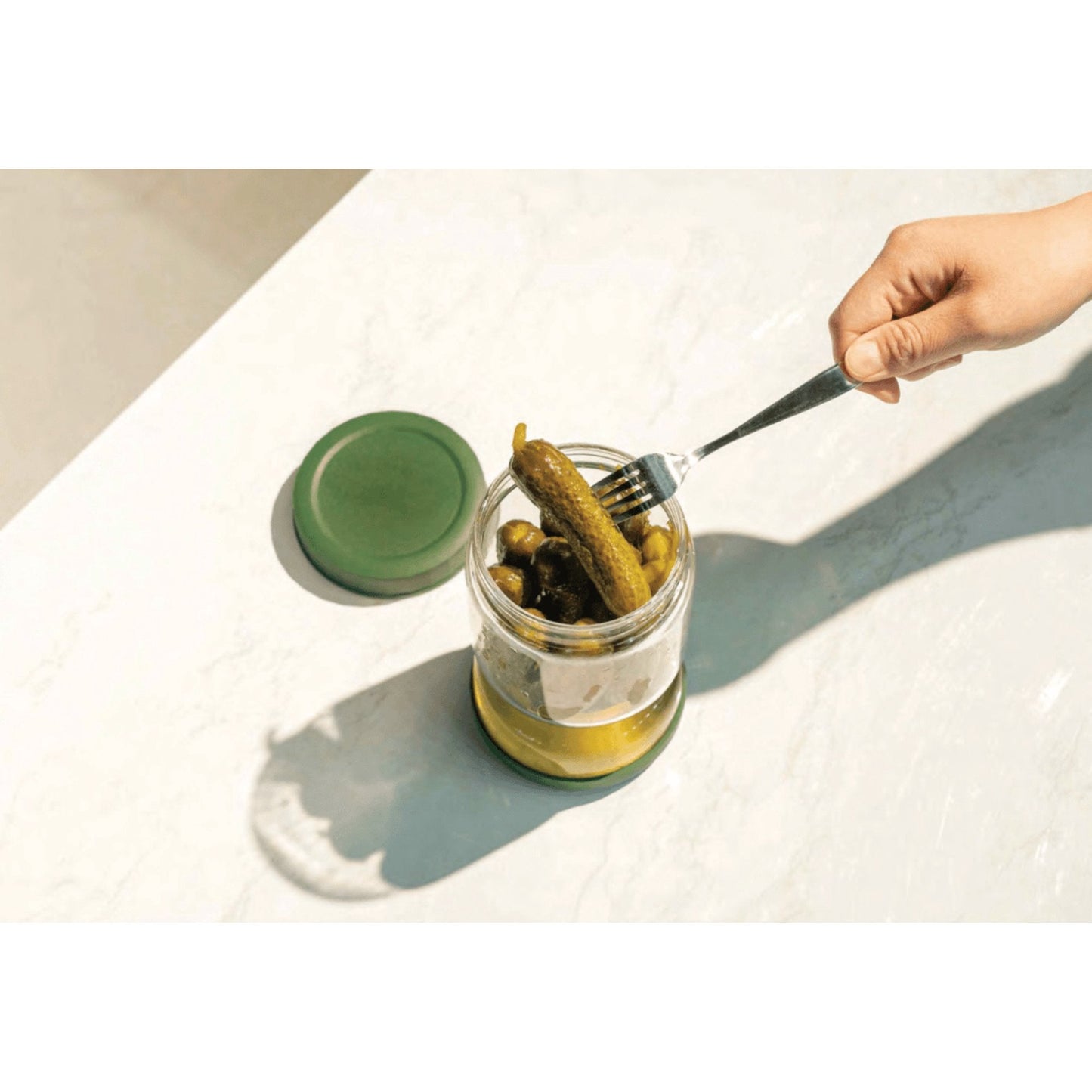 Flip-Over Glass Pickle Jar