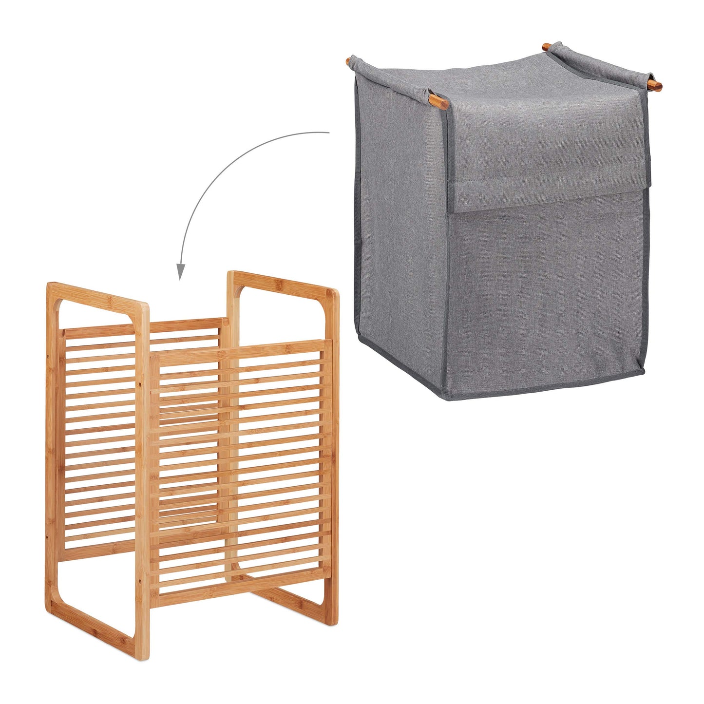 Relaxdays Rattan Laundry Basket,