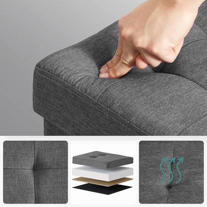 SONGMICS Bedroom Bench with Storage LSF14GYZ