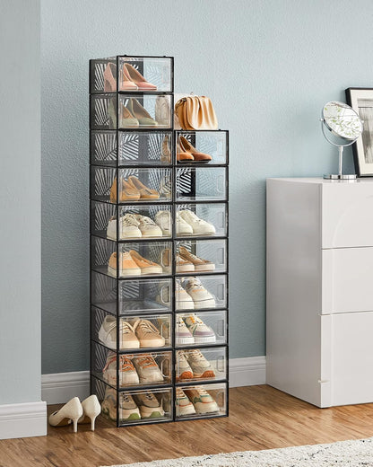 SONGMICS Set of 18 Shoe Boxes LSP106B18