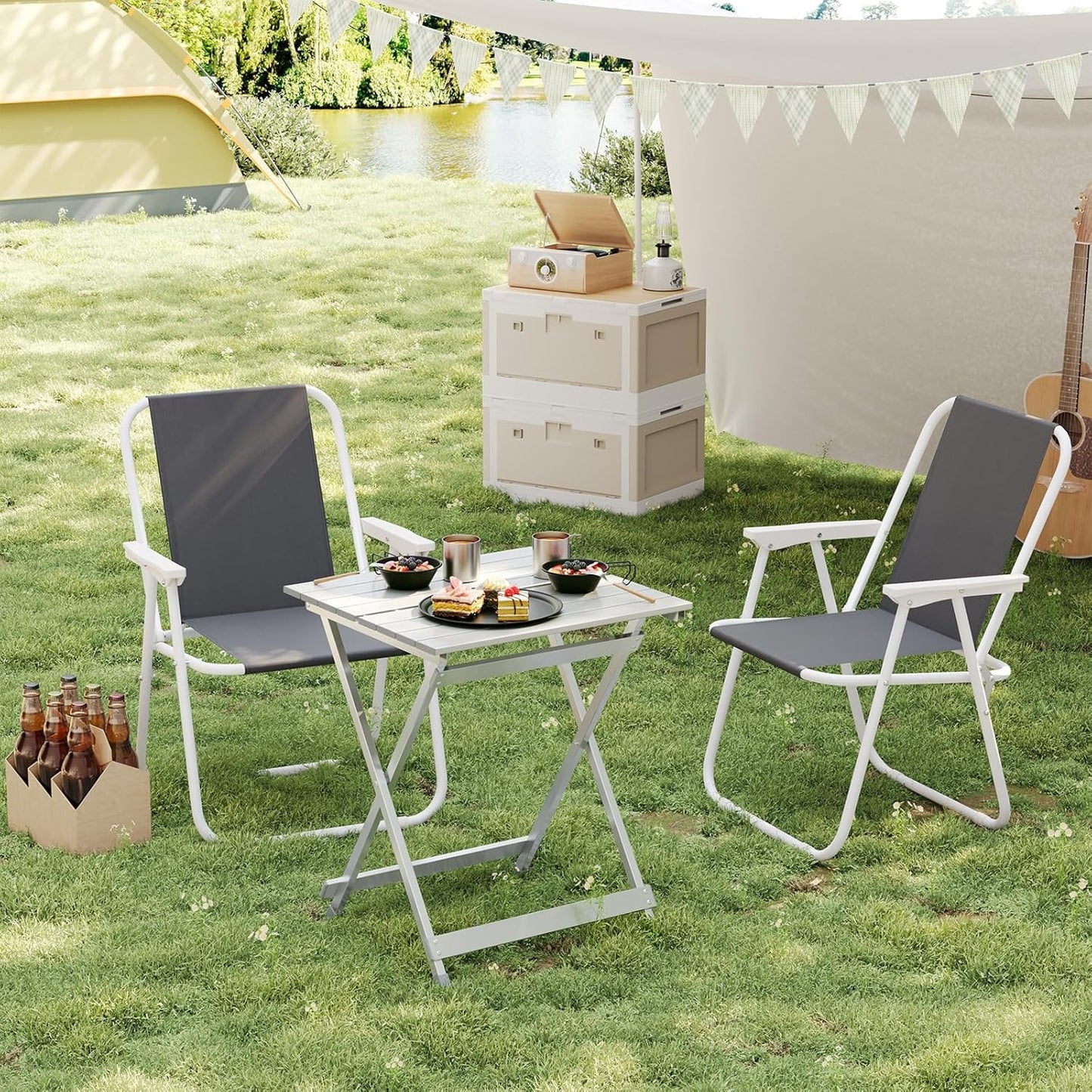 WOLTU Aluminium Camping Folding Side Table (CPT8138SB)