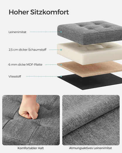 SONGMICS Stool with Storage Space LSF028G22