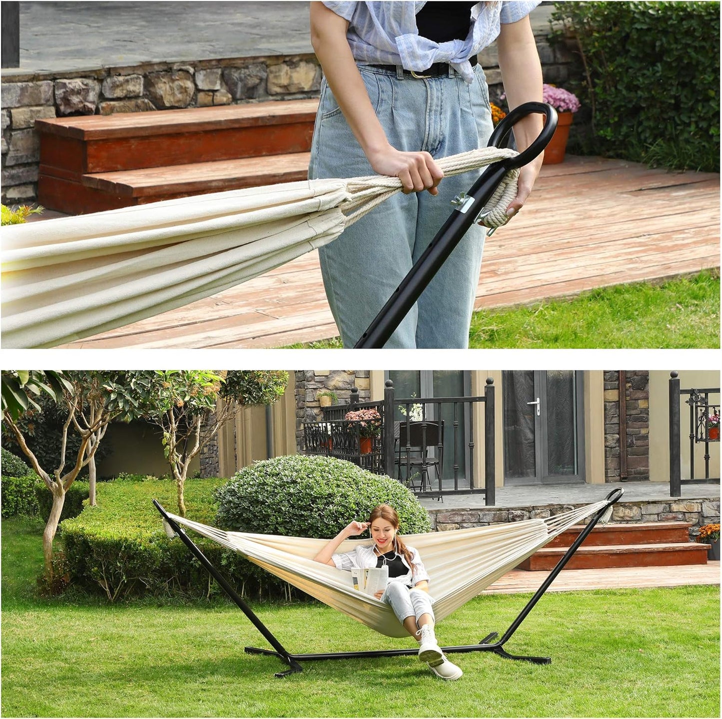 SONGMICS Hammock with Stand GHS001M01