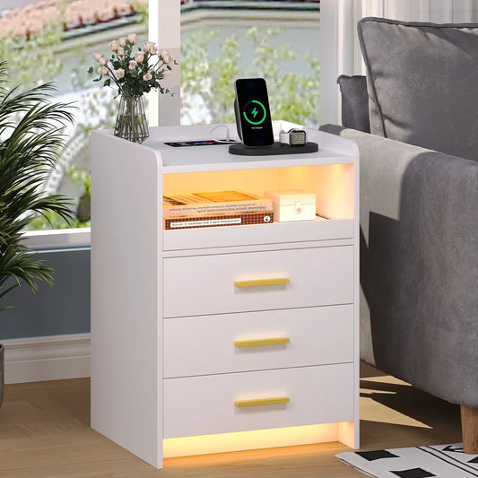 Nightstand with Wireless Charging Station