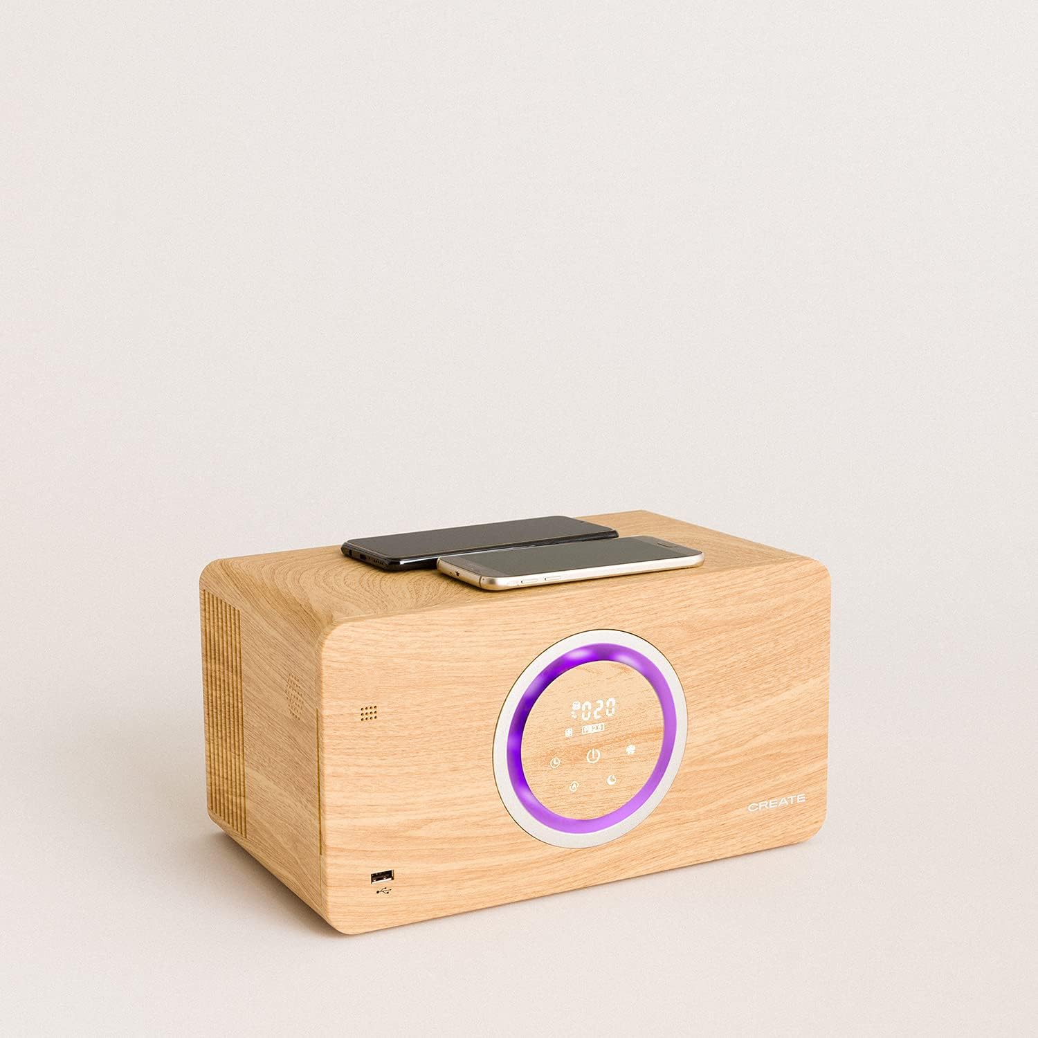 CREATE Air Pure Compact Air Purifier with Bluetooth Speaker and Wirele ...