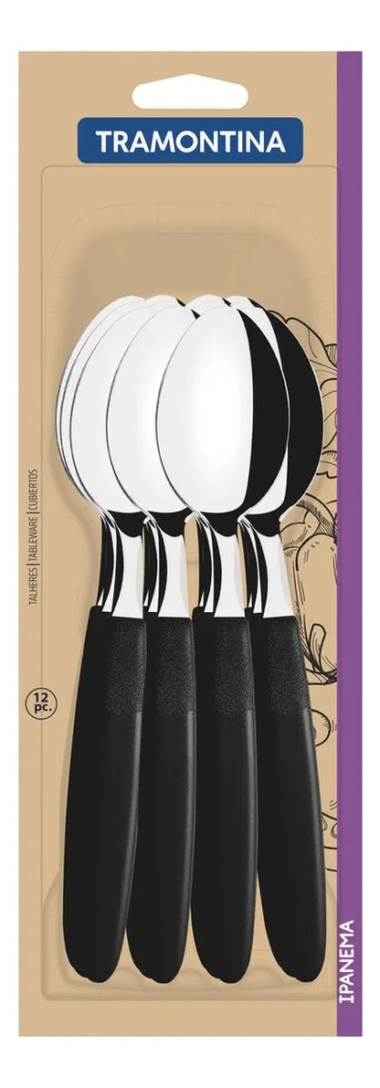 Tramontina 12-Piece Black Spoon Set