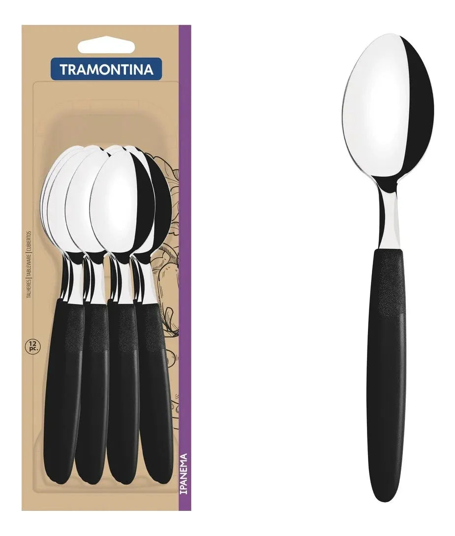 Tramontina 12-Piece Black Spoon Set
