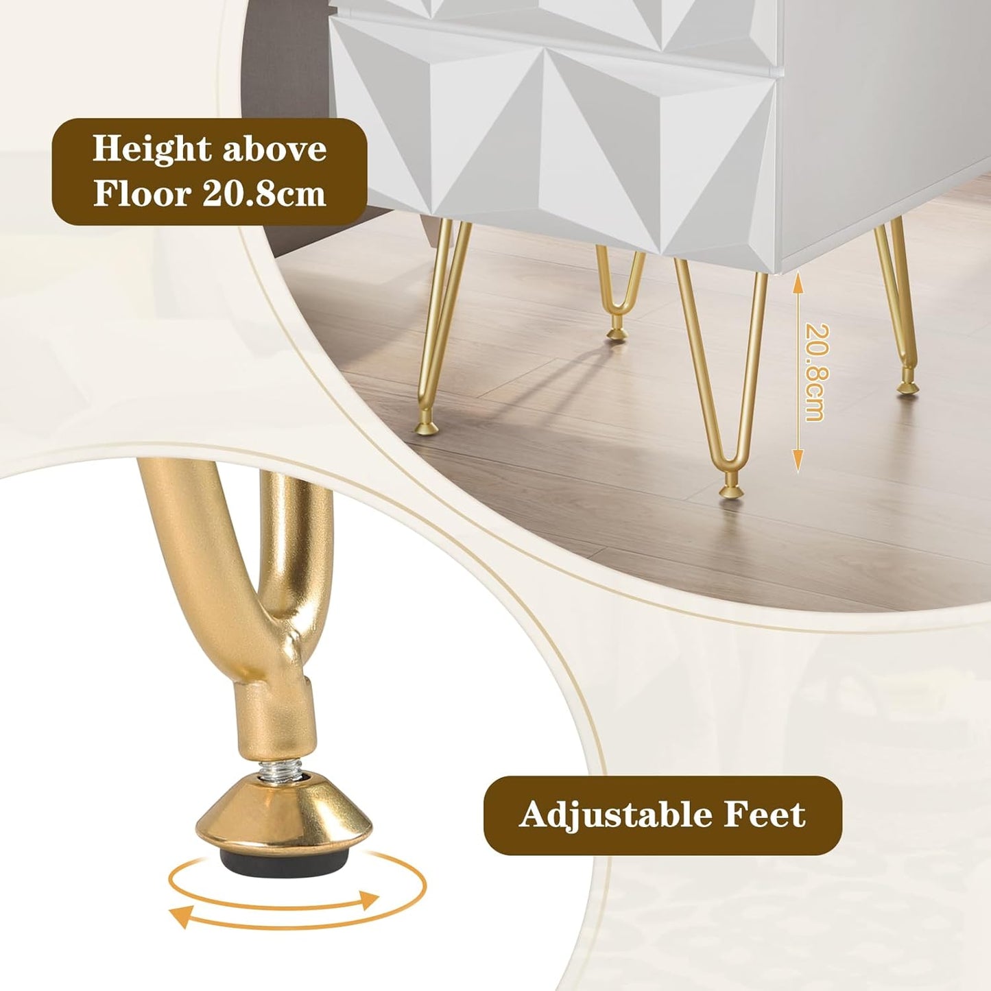 EUGAD Bedside Table with 2 Drawers