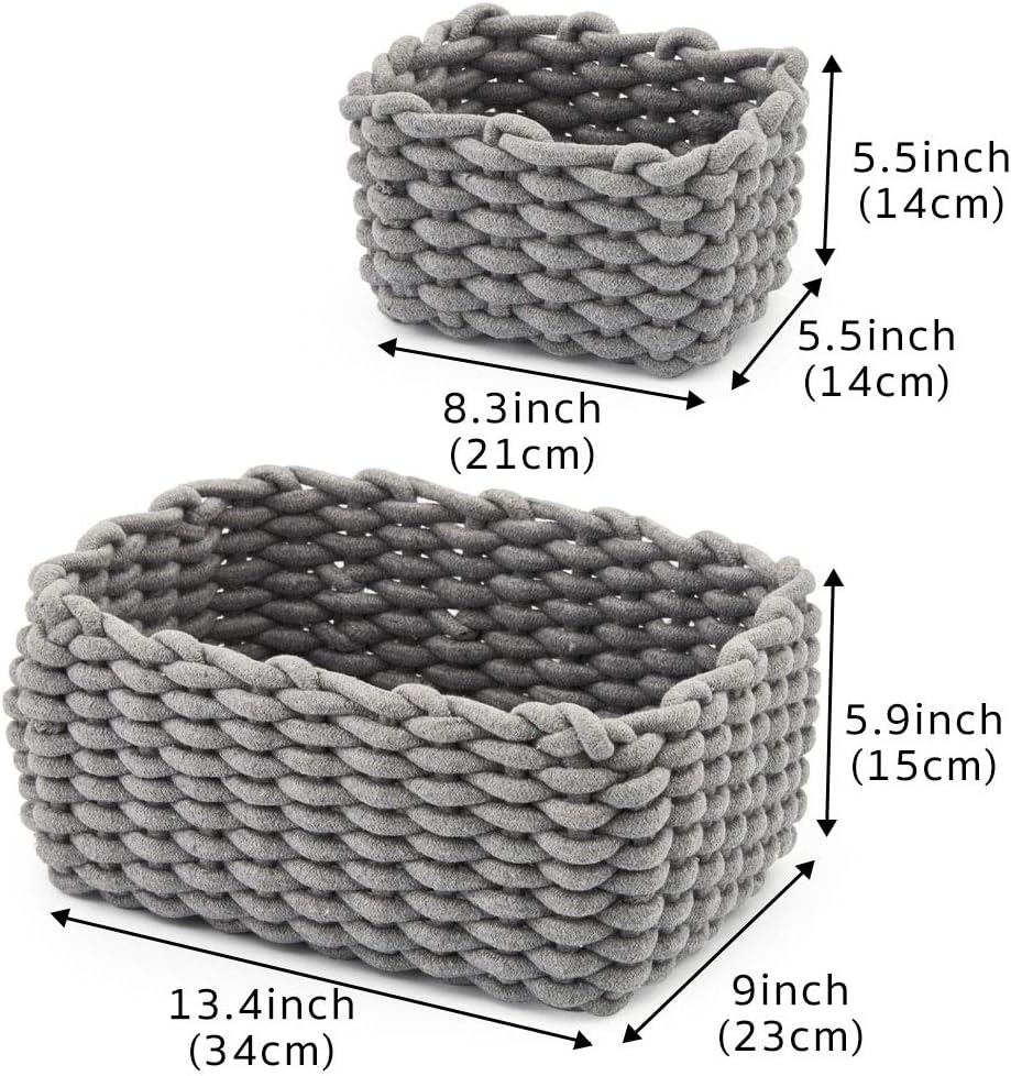 Set of 3 Cotton Rope Basket