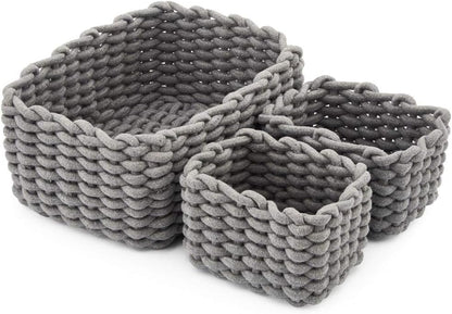 Set of 3 Cotton Rope Basket