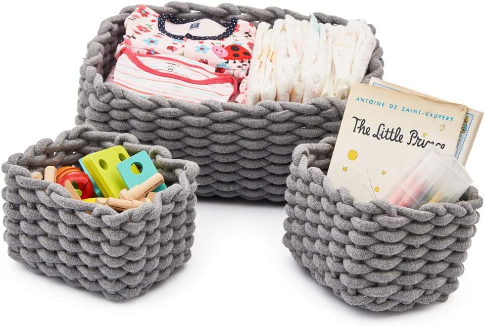 Set of 3 Cotton Rope Basket