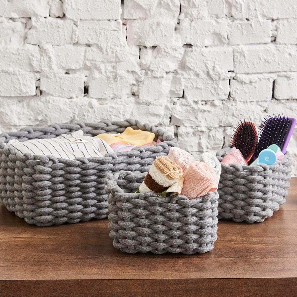 Set of 3 Cotton Rope Basket
