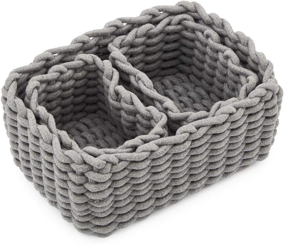 Set of 3 Cotton Rope Basket