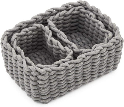 Set of 3 Cotton Rope Basket