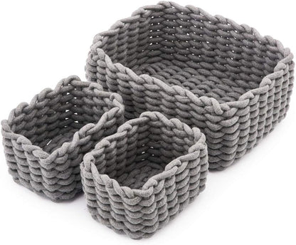 Set of 3 Cotton Rope Basket