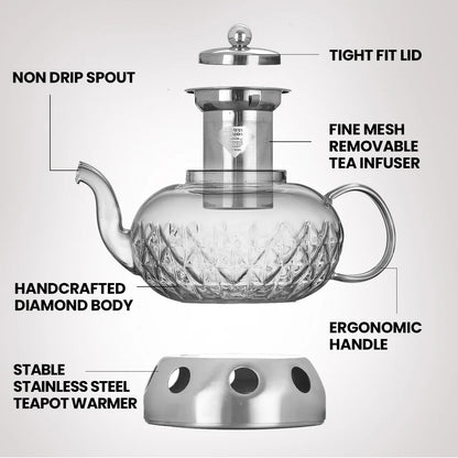 Glass Tea Pot With Removable Infuser