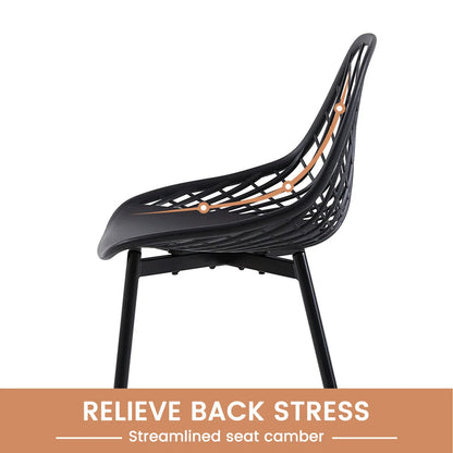 polypropylene chair with metal legs