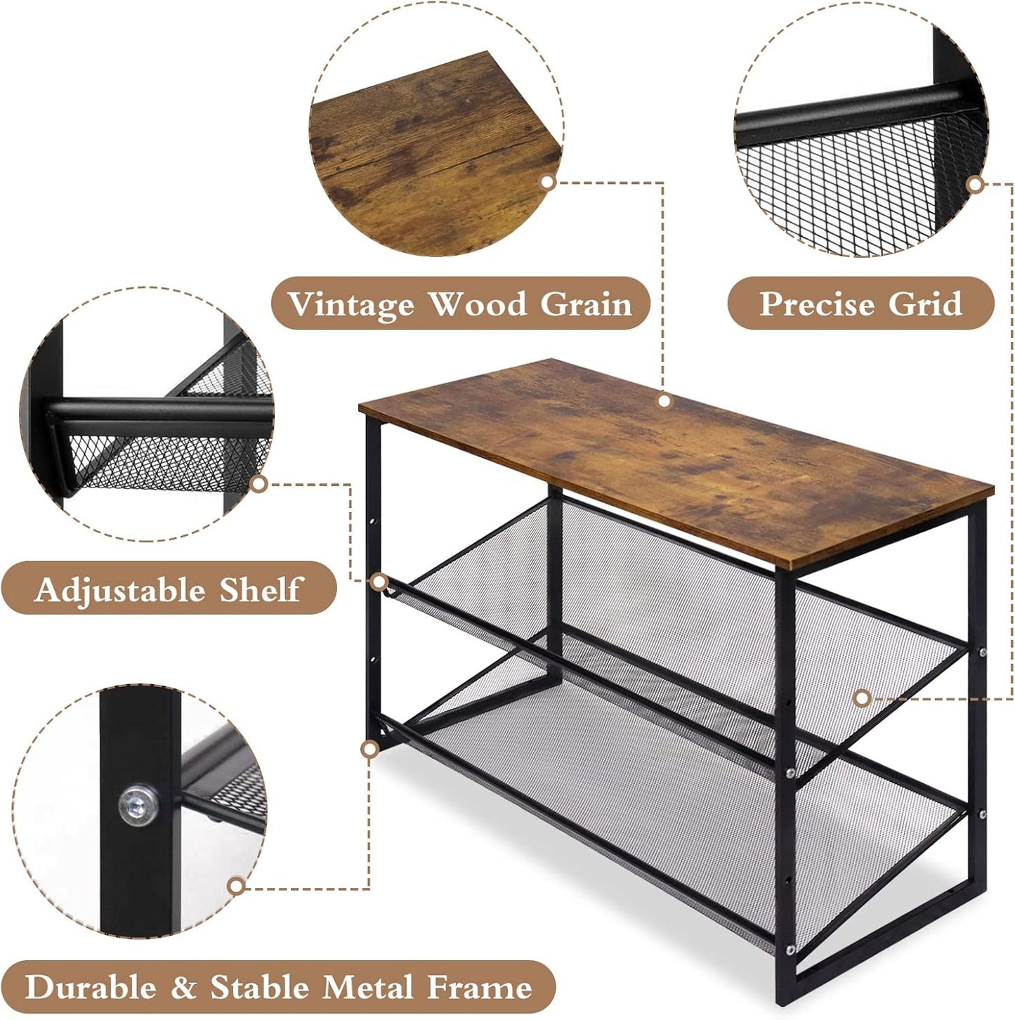 3-Tier Adjustable Freestanding Shoe Rack