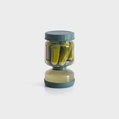 Flip-Over Glass Pickle Jar
