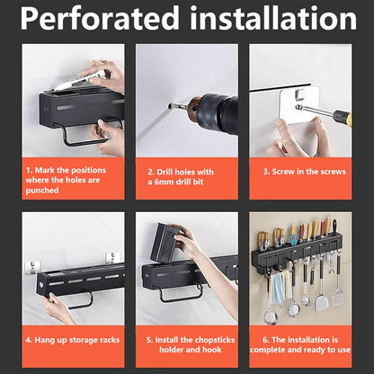 Wall Mount Kitchen Hanging Rack